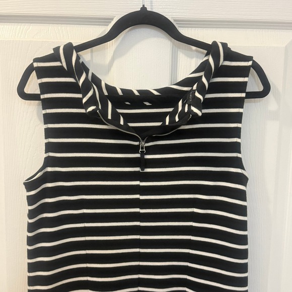 Talbots Large Sleeveless Mockneck Striped Knit Shift Dress Career Casual - Picture 7 of 9
